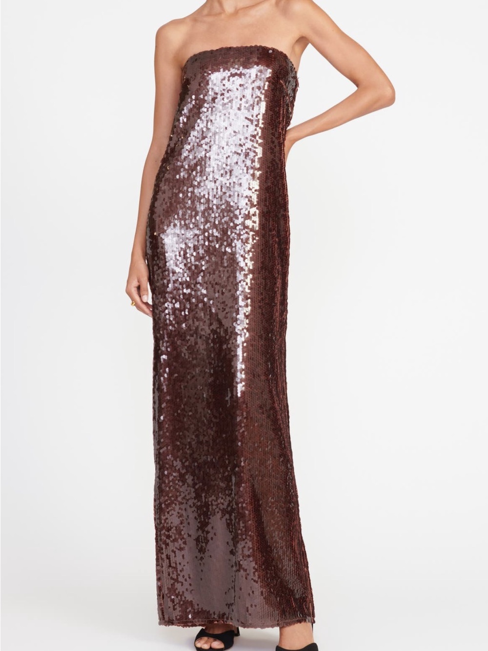 Staud Casey Sequin Strapless Dress